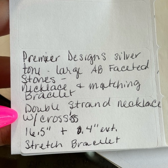 Premier Designs Silver Necklace with Black and Gray Cross Accents - Picture 4 of 5